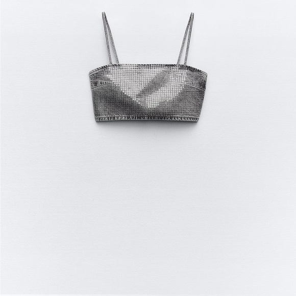 BNWT Zara Sequin Foil Top and Jean Set edit* the top has sold - Picture 5 of 7